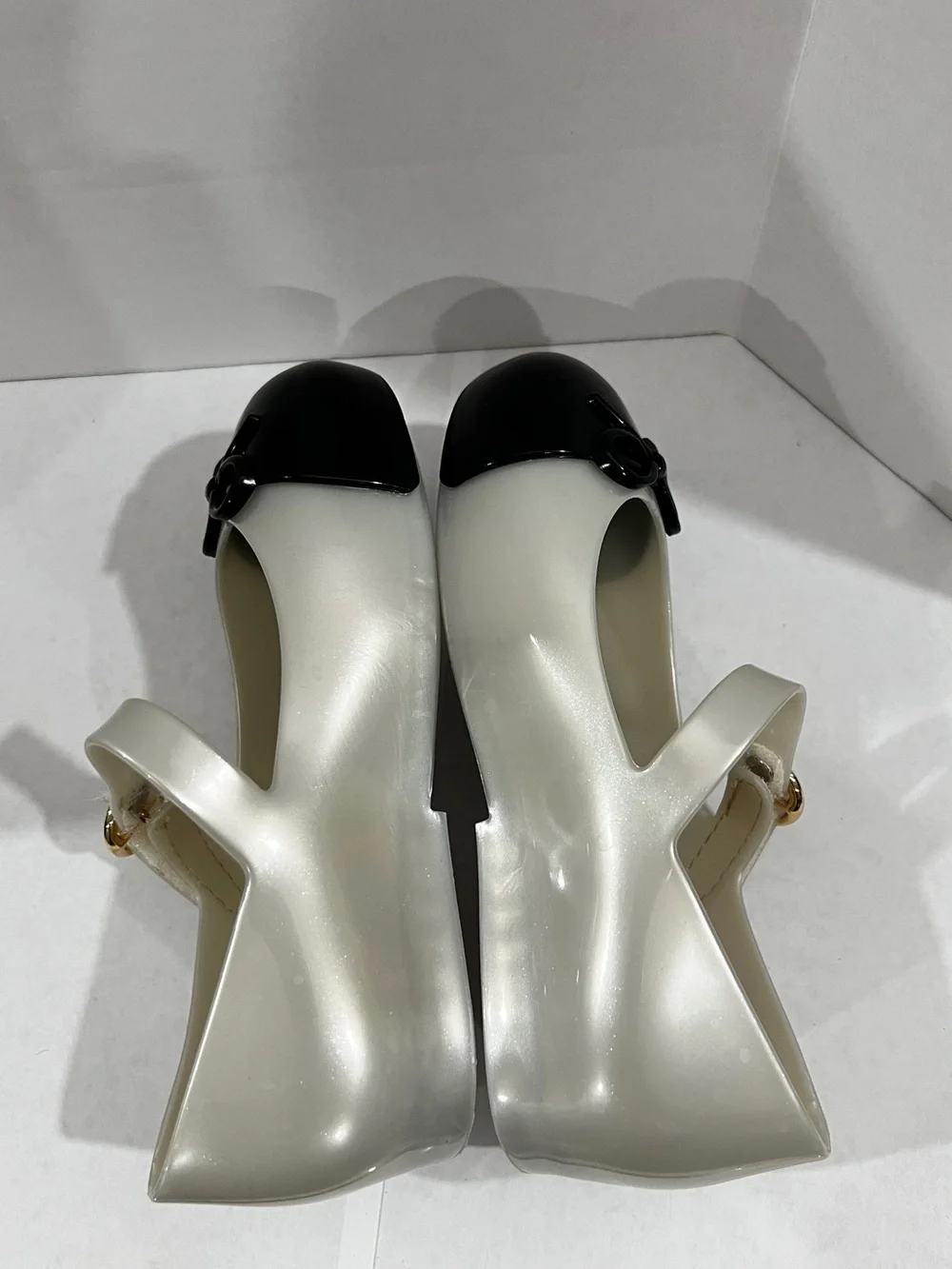 MINI MELISSA Little Girls Mini Sweet Love Cap Toe Mary Jane Size 10 Pearly White